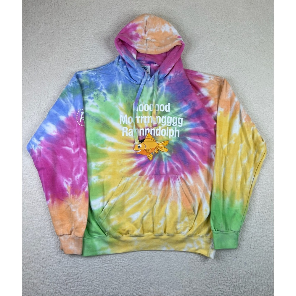Barstool Sports Good Morning‎ Randolph Hoodie Men's XL Tie Die Pullover Goldfish